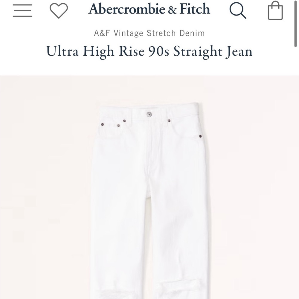 Abercrombie 90s straight leg high rise 25 XS